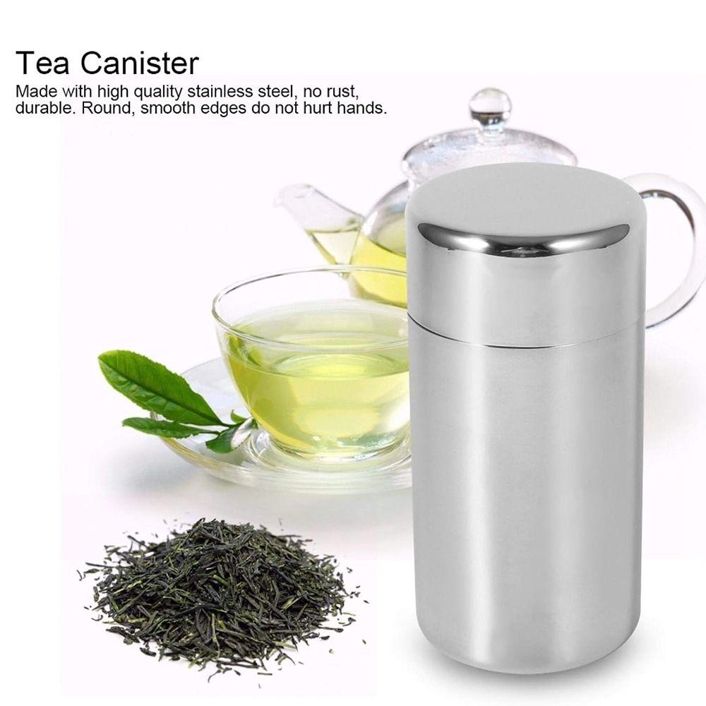 Airtight Seal Stainless Steel Tea Canister Stainless Steel Food Sealed Containers Loose Tea