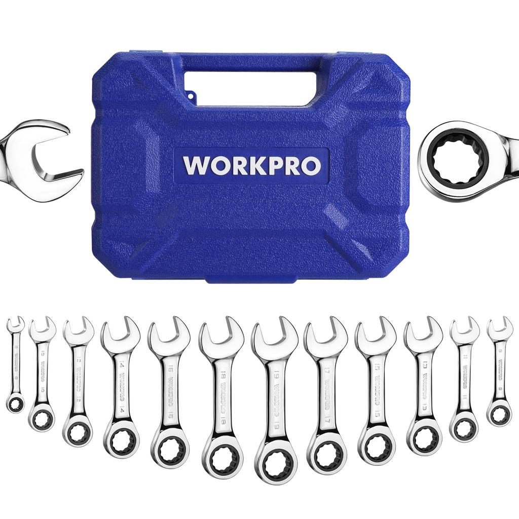 WORKPRO Combination Wrench Stubby Wrench Ratchet Wrench Ratchet Spanner 72 for Automotive and Includes Dedicated Storage Case Set, Set, Set, Set,