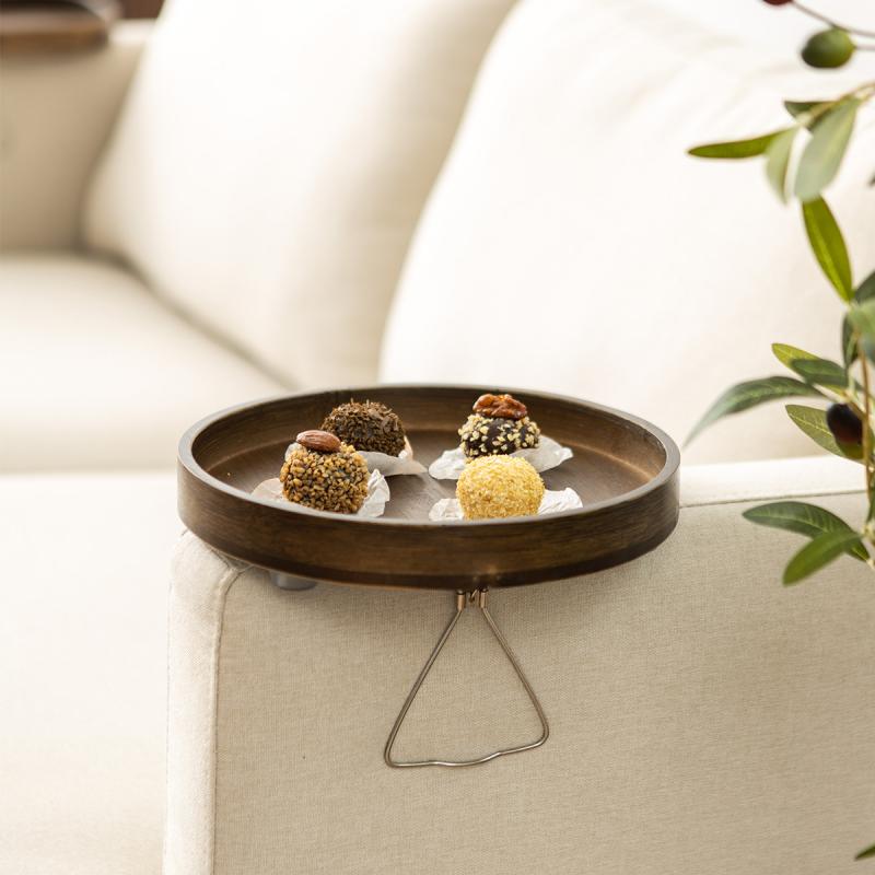 Столик-подлокотник для дивана, приставной столик для дивана в гостиной, деревянный поднос для хранения, поднос для закусок, чая, кофе, многофункциональный приставной бамбуковый поднос для хранения