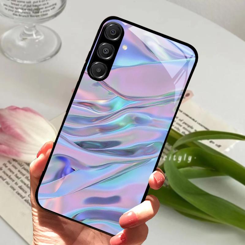 Чехол для Samsung A26 5G Жесткий ПК Закаленное Стекло Чехол для Телефона Для Samsung Galaxy A36 A56 5G Модный Животный Стеклянный Защитный Чехол