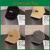 Color Retro Solid Letter Soft Top Fitted Cap Sunshade Ventilation Men Women