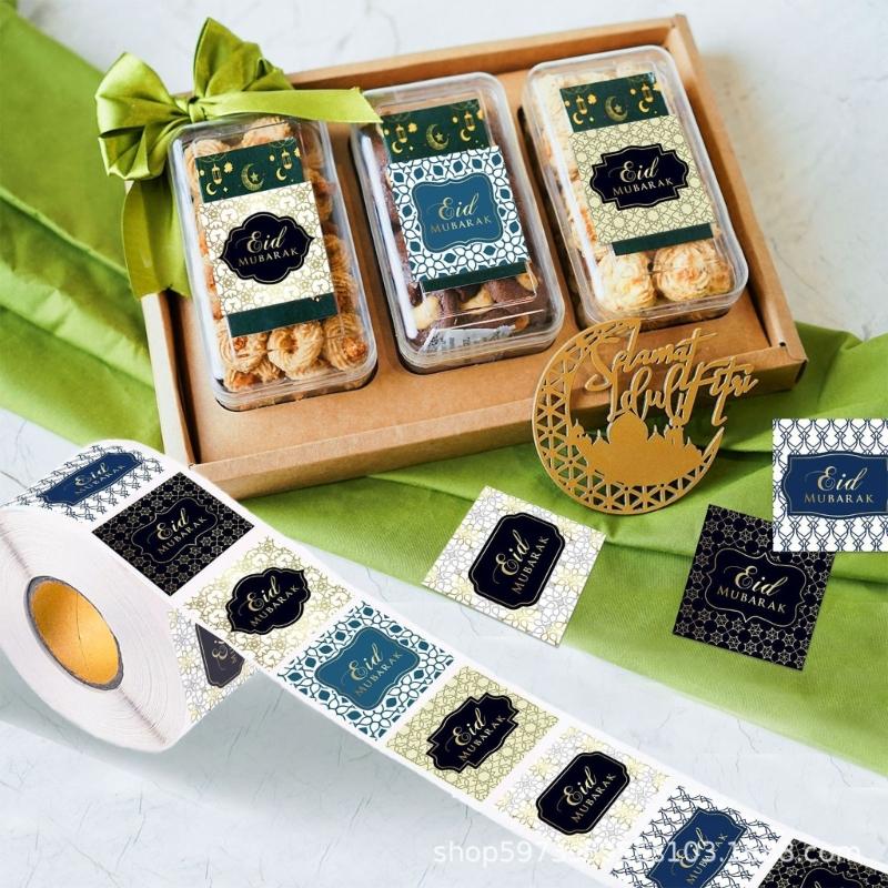 Набор из 500 наклеек «Луна EIDMubarak» с клейкими этикетками для ноутбуков, блокнотов и бутылок для воды