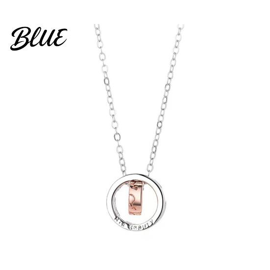 Symbolic Love Necklace Ring Charm Couple Dual Rings Pendant Her