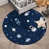 Круглый напольный коврик с мультяшным узором, ковер с принтом планеты астронавтов, украшение для дома, гостиной, противоскользящий коврик, дверной коврик