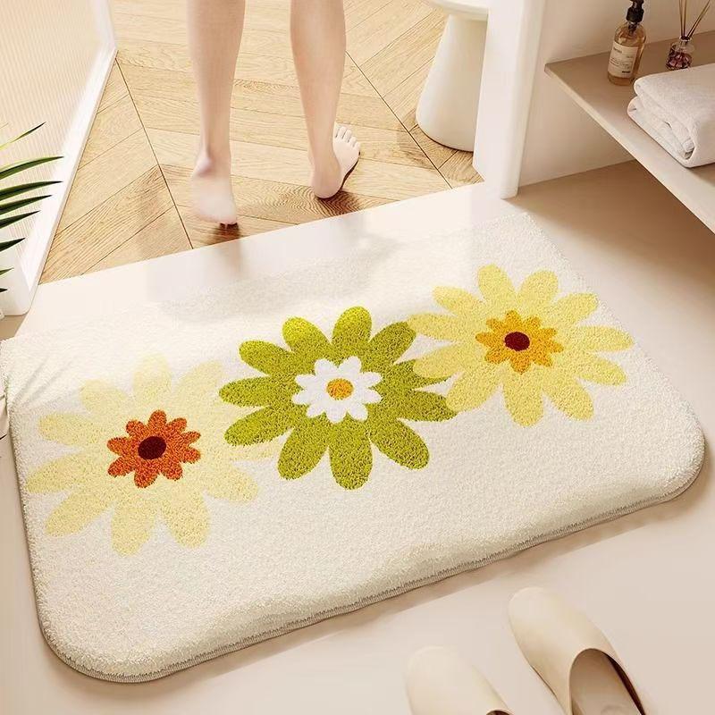 Bathroom Imitation Cashmere Floor Mat Bathroom Absorbent Non-slip Mat Bedroom Toilet Door Foot Mat Toilet Carpet Mat