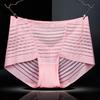Women Sexy Striped Mesh Sheer Panties High Waist Seamless Underwear