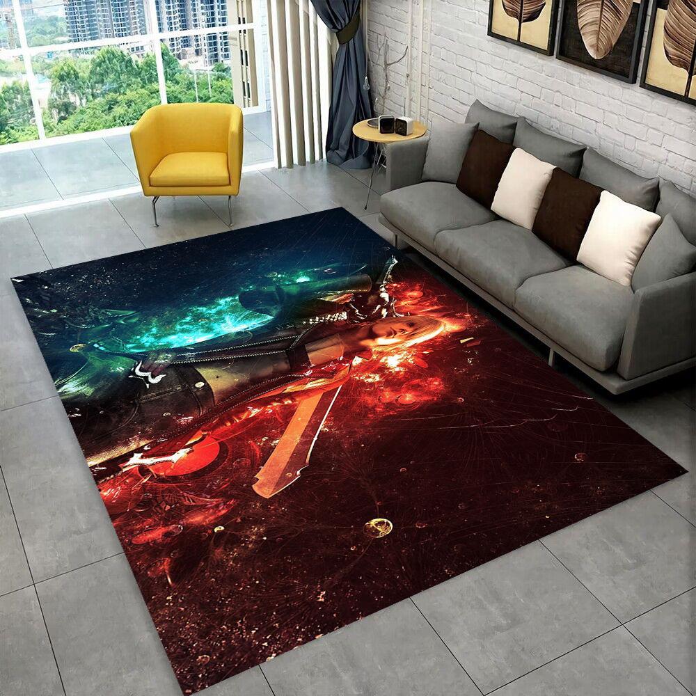 DMC Game 3D D-Devil May Cry Cartoon Rug Carpet for Living Room Bedroom Home Decor,Floor Mat Non-slip Decoration for Sofa Doormat