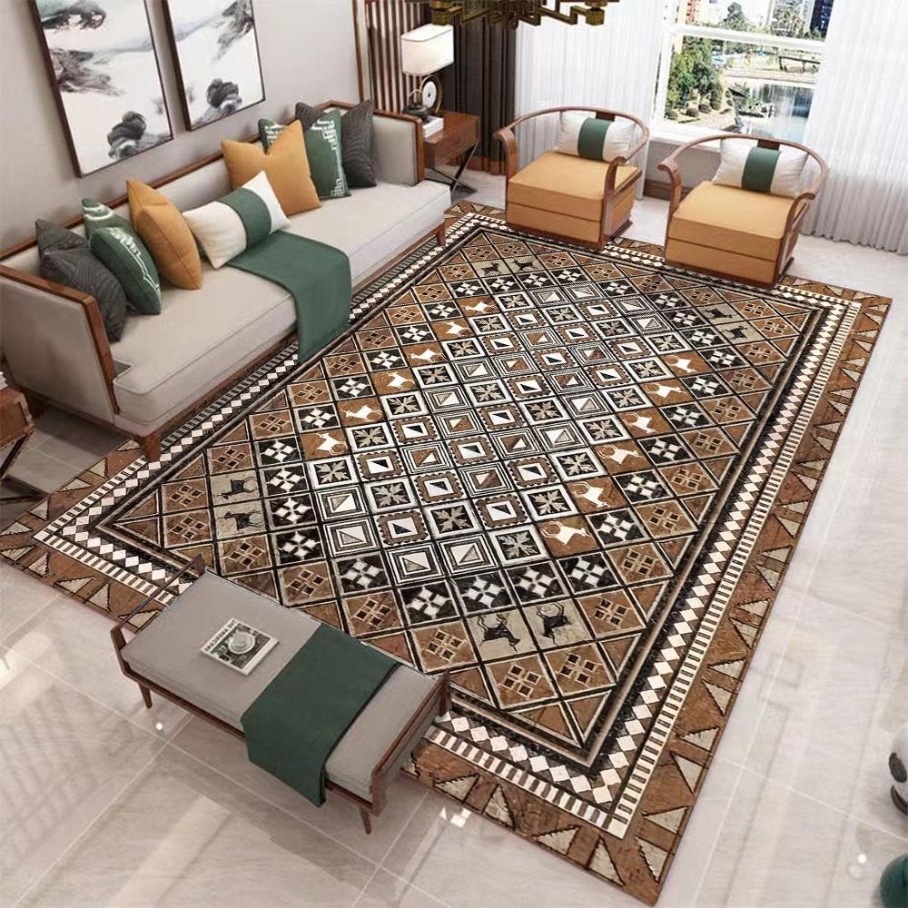 Традиционный турецкий ковер, Ковер с медальоном, Богемный ковер для гостиной, Напольный декор в винтажном стиле, Моющийся ковер, Нескользящий ковер