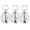 3Pcs Set Retractable Keyring High Resilience Metal Wire Keychains AntiTheft Belt Clip