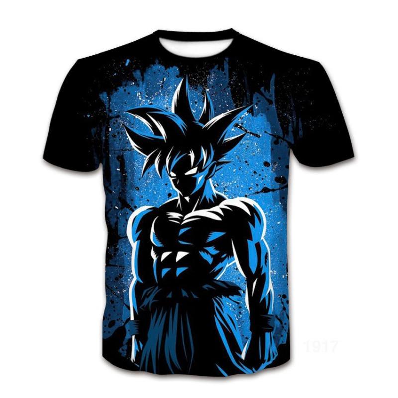 Футболка с короткими рукавами и круглым вырезом, летняя аниме-футболка 3D Dragon Ball Series с цифровой печатью