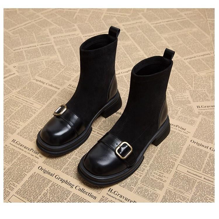 Ретро узкие ботинки коричневые носки ботинки женские 2025 популярные осень и зима зарубежный стиль маленькие короткие ботинки маленькие ботильоны