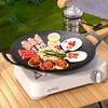 Grilling Pan Non-stick Thick Cast Iron Frying Pan Flat Pancake Griddle Stone Cooker BBQ Grill Induction Cooking Pot for Outdoor