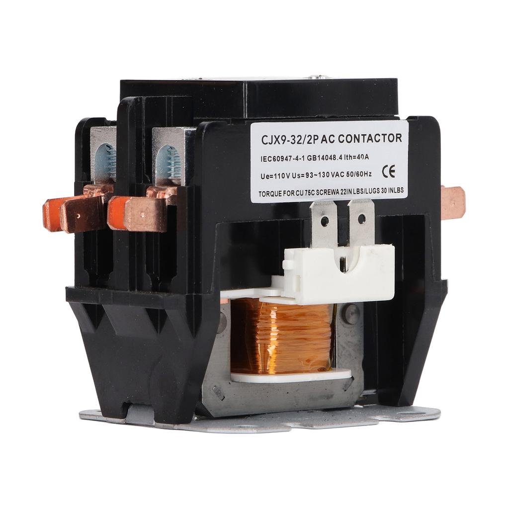 32A Air Conditioner Contactor Silver Alloy Contacts 2 Pole AC Contactor Relay for Power Distribution 110V