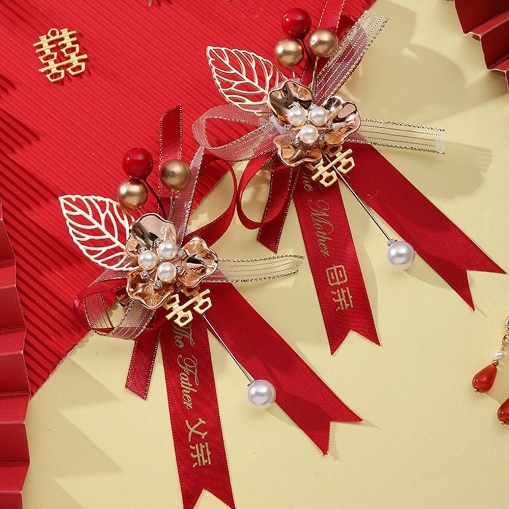 Decorative Parents Bridesmaid Wedding Corsage Chinese Style Corsage Groom Brooch Bride Brooch