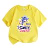 Cute Blue Running Hedgehog Print Kids Unisex Crew Neck Short Sleeve T-Shirt, 100% Cotton Casual Soft Breathable Tees for Boys Girls Daily Wear Summer