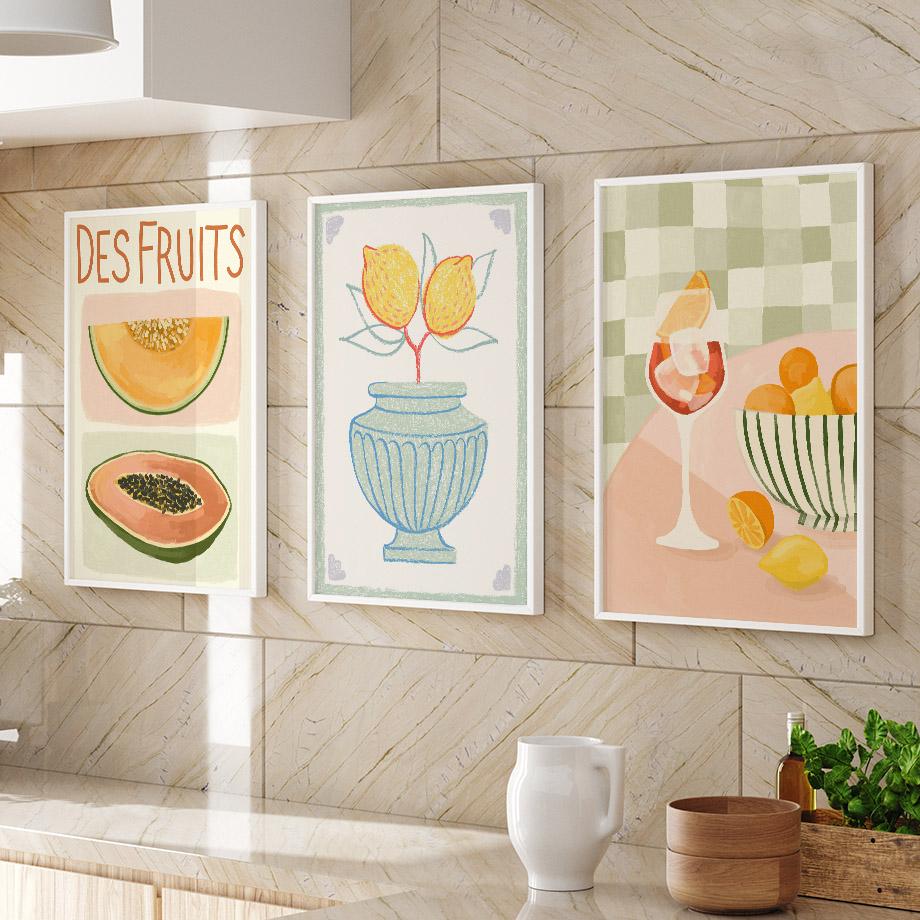 Ретро Цветы Ваза Галерея Красочный Фанки Постер И Принты Простой Настенный Арт Холст Живопись Настенные Картины Для Декора Гостиной