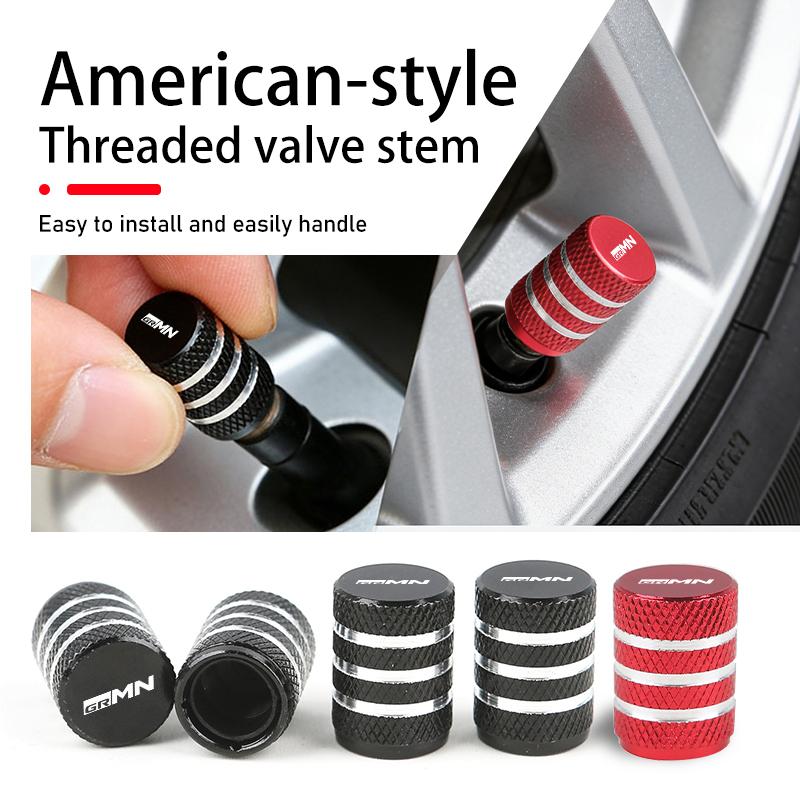 4PCS Car Styling Car Wheel Tire Valve Caps Tyre Rim Stem Air Dust Cover Tools For Toyota Gazoo Racing TRD Corolla Yaris Chr