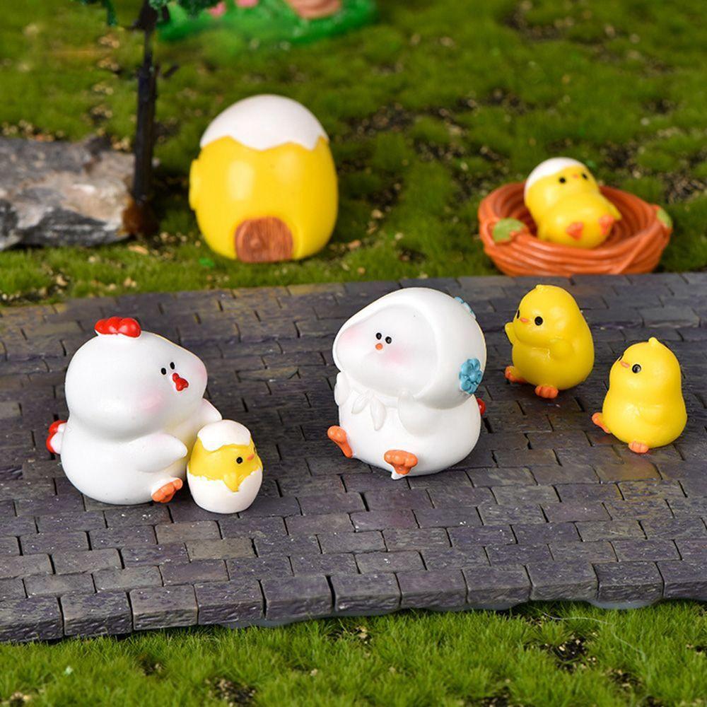 Bonsai Rooster Chicken Miniatures Figurines Fairy Garden Ornaments Micro Landscape Home Decorative