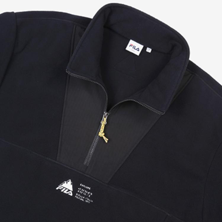 FILA Jackets Men's Black Stand Collar Moderate FS2FTC4E01X-BLK