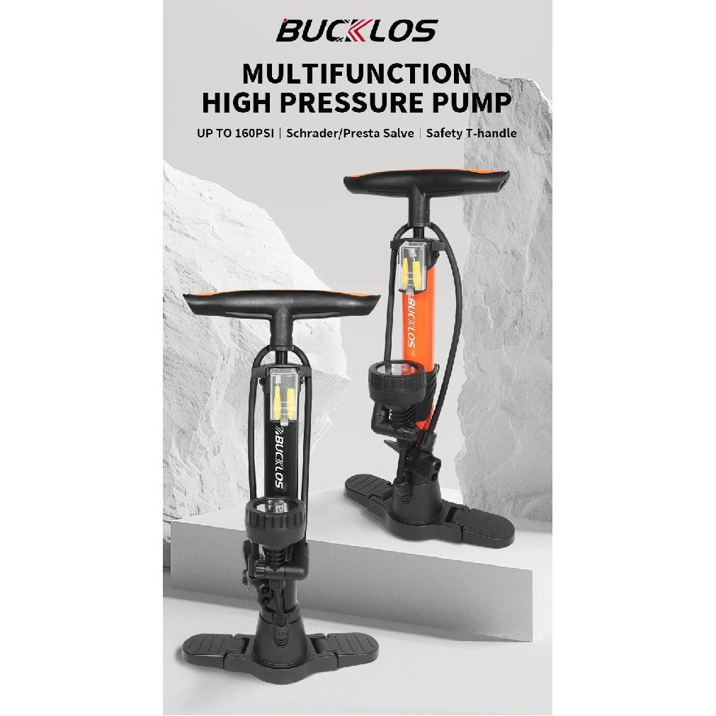 BUCKLOS 160PSI Велосипедные насосы Шредер/Преста Насос-инфлятор для клапана велосипедной шины Манометр высокого давления Накачиватель шин для мотоцикла