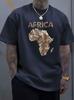Africa Map Art Inspired Graphic Tee Casual Tops 100 Cotton Unisexs Tshirt Summer Breathable Lightweight Streetwear Shirts