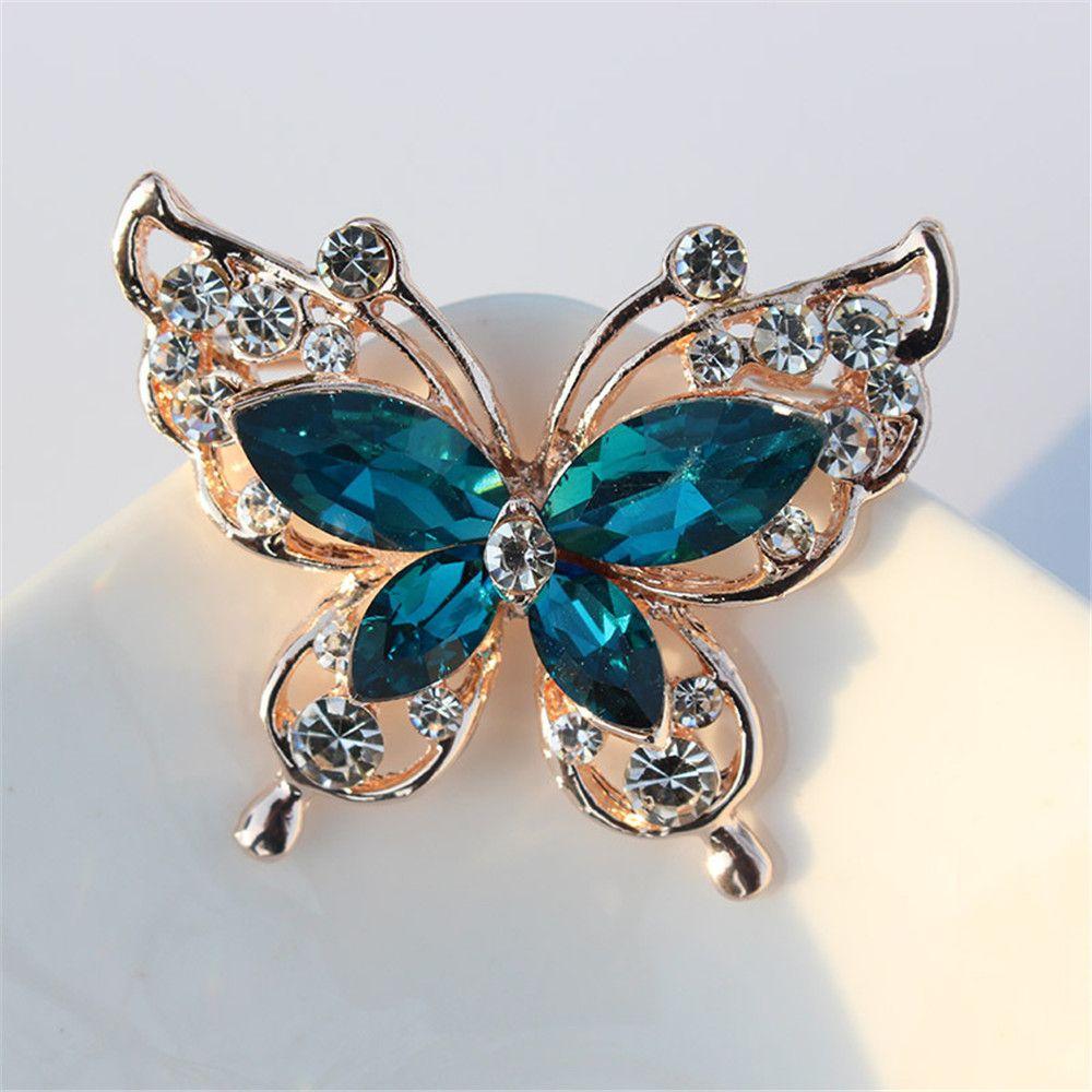 Sweater Scarf Crystal Wedding Alloy Butterfly Rhinestone Brooch Pins