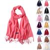 1PC Women Solid Color Cashmere Scarves with Tassel Lady Spring Autumn Thin Long Scarf High Quality Female Shawl LXY
