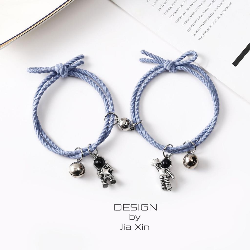 Подарки на день святого Валентина, модный браслет со звездой астронавта, подарок для пары, магнитный браслет, веревочный браслет