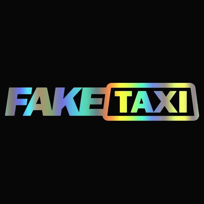 1 шт. Забавная наклейка на автомобиль FAKE TAXI, декаль, эмблема, самоклеящиеся виниловые наклейки, окно автомобиля, кузов, бампер, мотоцикл, стайлинг автомобиля