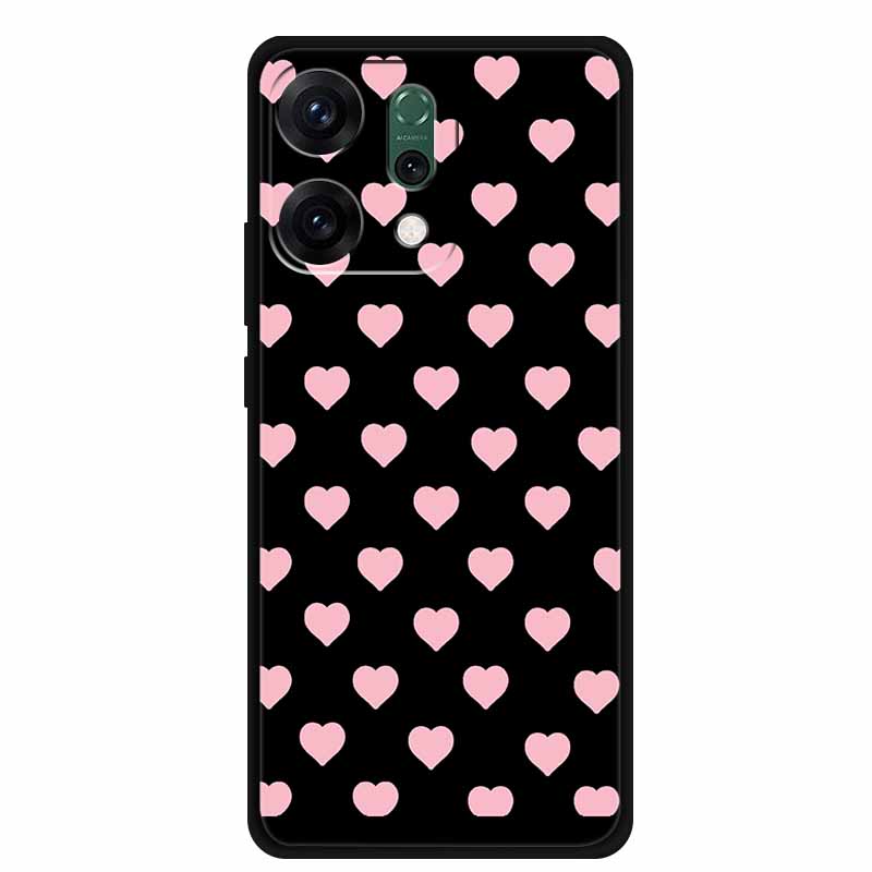 For Oppo Reno 14 5G 3D CaseRelief Flowers Emboss Phone Cover For Oppo Reno 14 Black Silicone Shockproof Soft Fundas Protector