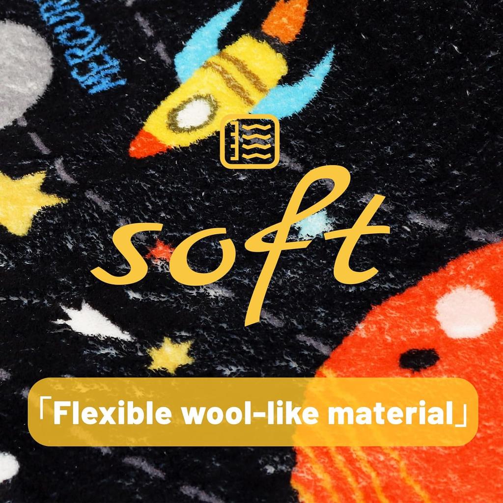 Outer Space Kids Rug,59"X39.4" ABC Alphabet Educational Kids Rugs for Playroom,Non Slip Solar System Galaxy Planets Playroom Rug,Washable Ki