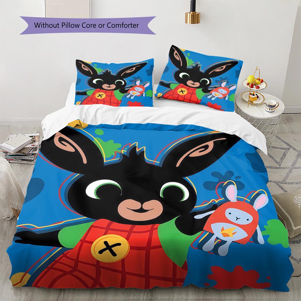 Bing Pattern Bedding Quilt Set Home Decoration Gift (1 * duvet cover + 2 * pillowcase without core)