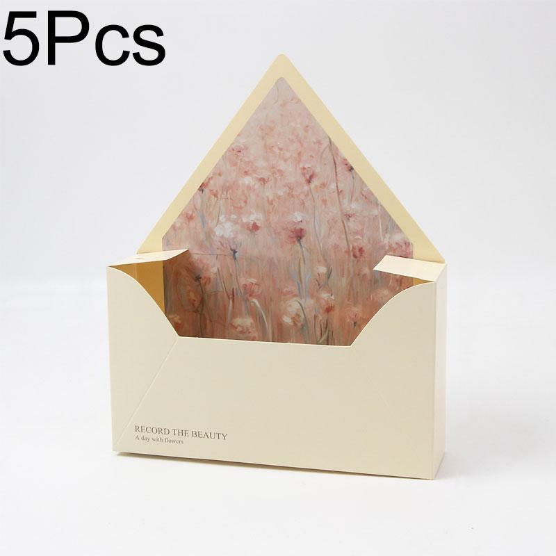 5Pcs Envelope Gift Box DIY Envelope Gift Paper Eco-Friendly Flower Box Bouquet Wrapping Printing