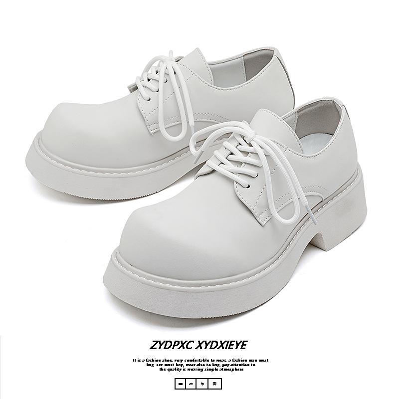 Уличный дизайн, британские туфли дерби, пара, платформа, белые повседневные кожаные туфли, универсальный дизайн с загнутым носком 9522-E