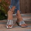 Летние женские туфли большого размера на плоской подошве с принтом змеи One Word Beach Sandals Slippers