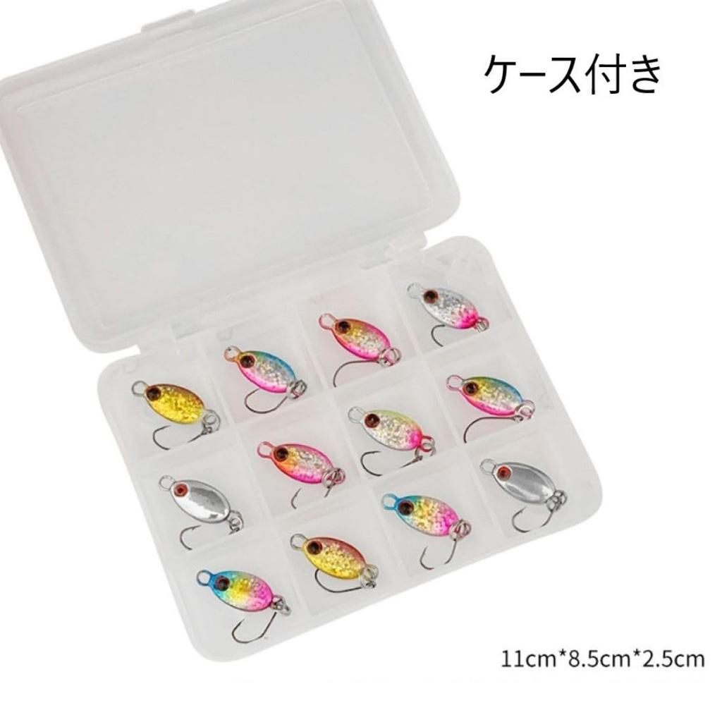 Овальные микро джиги, 2 г, 22 мм, Набор из 12 штук, Металлические джиги для джиггинга, Морской окунь, Ставрида, С покрытием (12 штук, Чехол в комплекте) [Параллельный импорт]