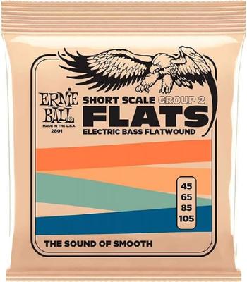 ERNIE BALL 2801 басовые струны FLATWOUND GROUP SHORT SCALE BASS Flatwound Group 2 Short Scale Bass [Подлинный продукт] (45-105)