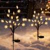 Solar-Powered Garden Lights, Outdoor Waterproof, Christmas Decorations, Snowflake Lights, Decorative Illumination Lights, Automatic OnOff,
