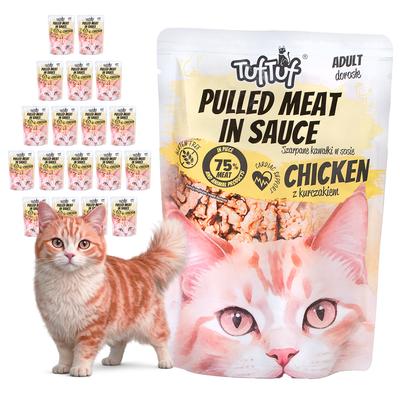 TufTuf Wet Cat Food Chicken Pouch 20x100g Shredded Pieces