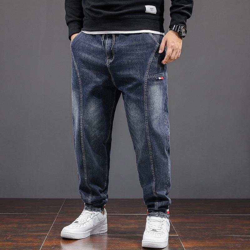 Мужские узкие джинсы с эластичной талией Xiaofeiniu: Модный, универсальный, удобный, подходит для всех размеров
