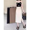 Summer 2024 Plus Size High Waist A-line Slit Midi Skirt - Lightly Mature Style