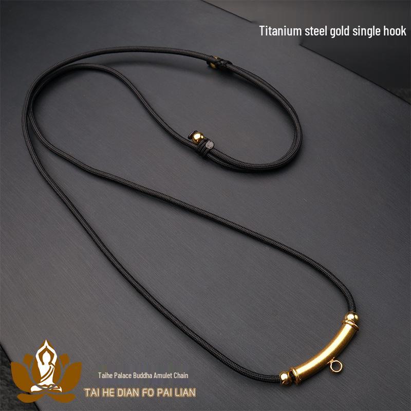 Ожерелье с тайским амулетом Будды - Гипоаллергенная нержавеющая сталь с позолоченной застежкой-трубкой