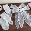 Милый Сэн Стайл Белое Кружево Длинные Волосы с Завязкой-Бабочкой Резинка для Волос Энергичная Девушка Коса Универсальное Средство для Плетения Волос