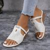 2024 Hot Sale Ladies Shoes Plus Size Women's Slippers Fashion Crystal Casual Slippers Women High Quality Peep Toe Flat Slippers