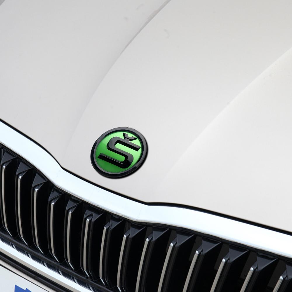 80/90/100MM Car Front Hood Badge Stickers Rear Trunk Accessories Replacement Decals For Skoda Kodiaq Octavia Fabia Karoq Enyaq 3 bzsd98