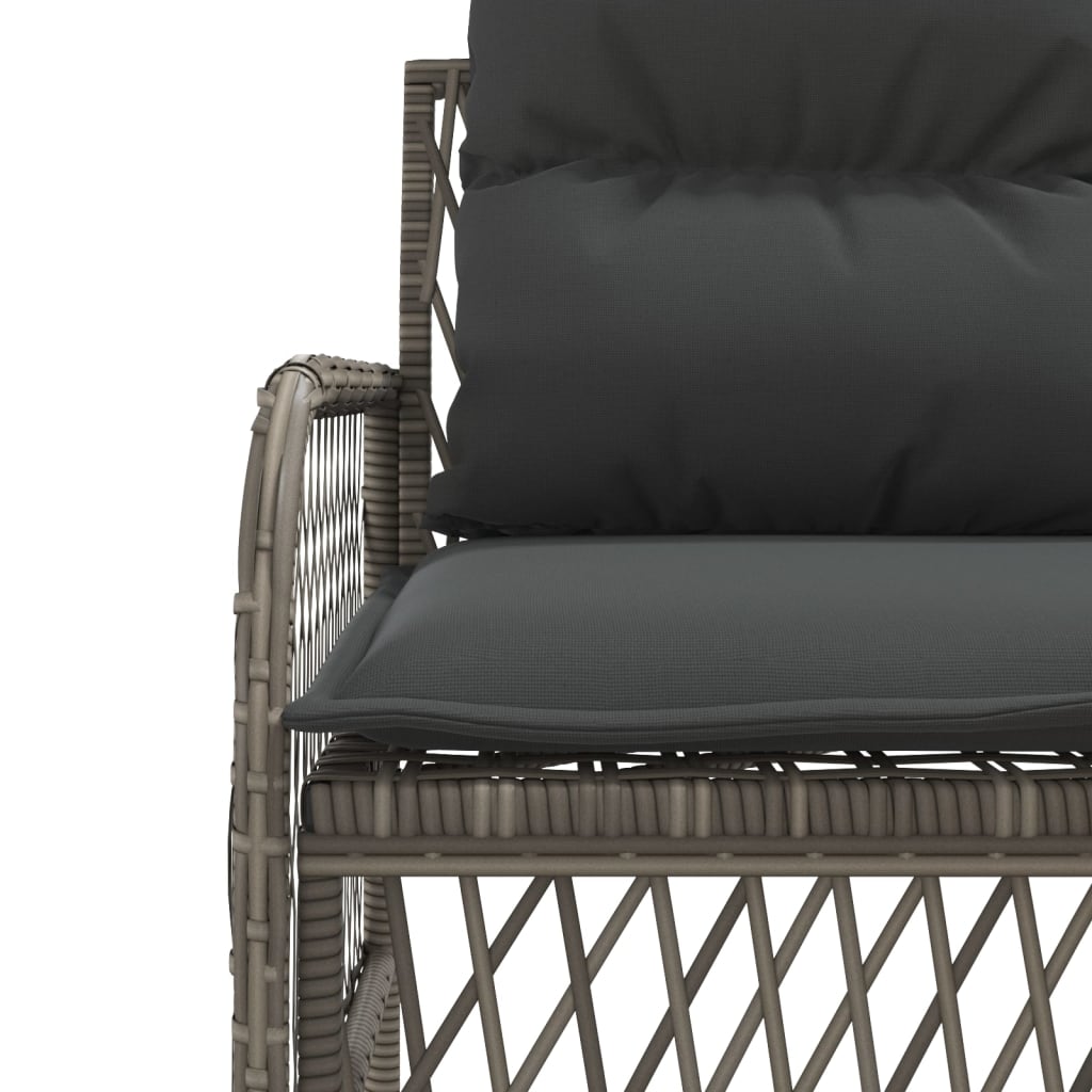 2 Piece Garden Sofa Set with Cushions Poly Rattan Grey