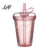 Sealed Lid Tumbler for Women Transparent Straw Cup with Sequins Decor And Leak Proof Large Capacity Iced Coffee Mug Lid Reusable Plastic Sippy