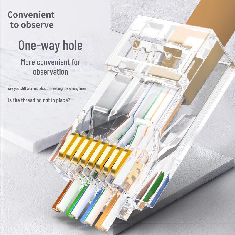 Biaz RJ45 неэкранированная сетевая кристаллическая головка прямого соединения, 8P8C, чистая медь
