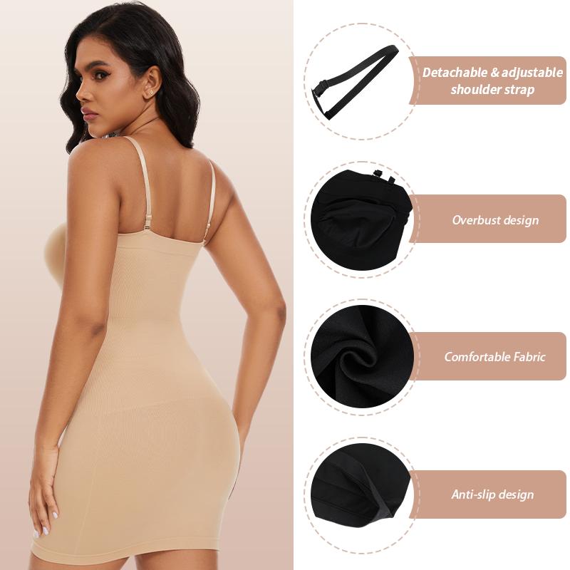 Women Seamless Full Slips Shapewear Strapless Bodysuit Under Dress Body Shaper Dresses Sexy Butt Lifter Tummy Control Shaping Corset