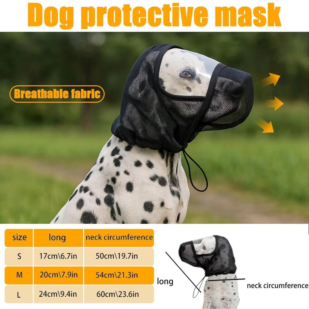 Breathable Dog Protective Mask Mesh Net Mosquito Bite Prevention Mask Outdoor Trip Prevention